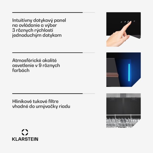 Klarstein Alina digestor | 90 cm | 690 m³/h | Tichý | EEK A++ - Image 3