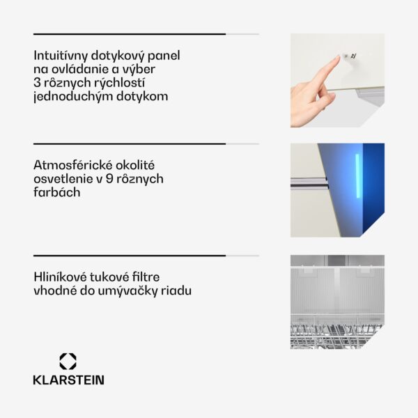 Klarstein Alina digestor | 90 cm | 690 m³/h | Tichý | EEK A++ - Image 3