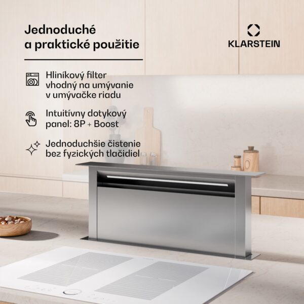 Klarstein Royal Flush Eco digestor, Výsuvný, 713,8 m³/h, Boost, Dotykové ovládanie, EEK A++ - Image 2