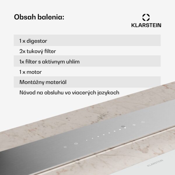 Klarstein Royal Flush Eco digestor, Výsuvný, 713,8 m³/h, Boost, Dotykové ovládanie, EEK A++ - Image 3