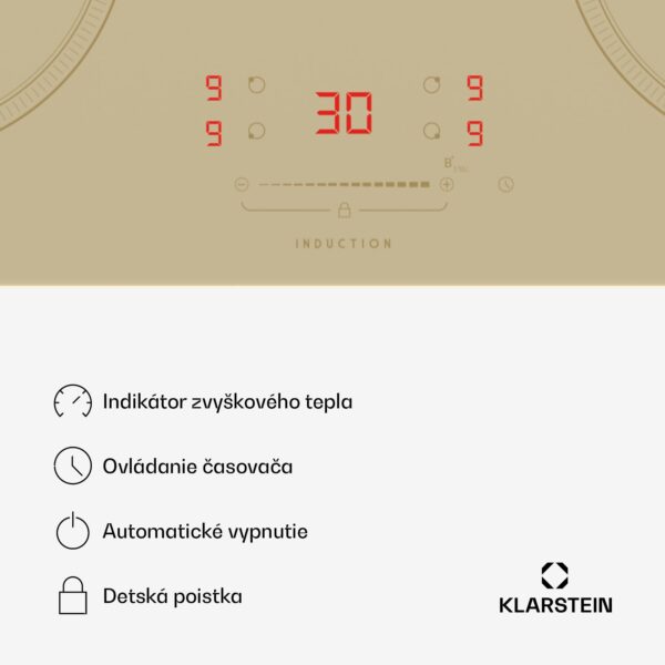 Klarstein Victoria indukčná varná doska, 60 cm, 4 varné platne, posuvník, funkcia Boost - Image 2