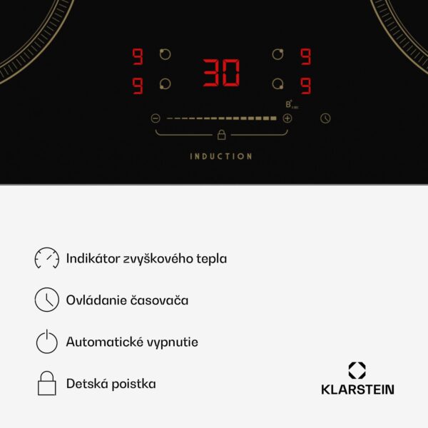 Klarstein Victoria indukčná varná doska, 60 cm, 4 varné platne, posuvník, funkcia Boost - Image 2