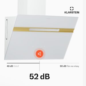 Klarstein Alina digestor, EEK A, Dotykový, LED osvetlenie, Odsávanie/recirkulácia, 600 m³/h