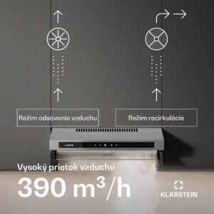 Klarstein Purista Force digestor, Kompaktný, 384,8 m³/h, EEK C, Technológia dvoch motorov