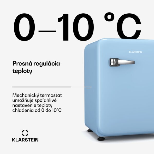 Klarstein Audrey Evo mini chladnička, 68 l, retro dizajn, tichá, kompaktná, 3 farby
