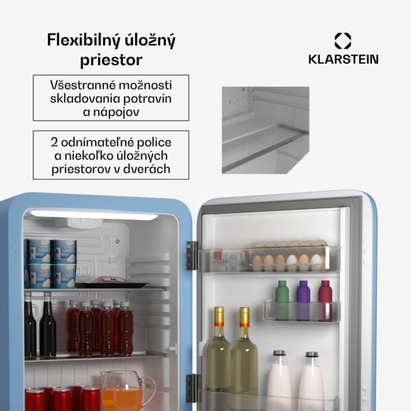 Klarstein Audrey Evo mini chladnička, 68 l, retro dizajn, tichá, kompaktná, 3 farby - Image 2