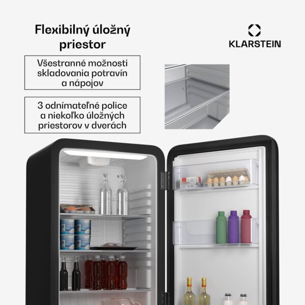 Klarstein Audrey Evo mini chladnička, 90 l, retro dizajn, tichá, kompaktná, 3 farby - Image 2