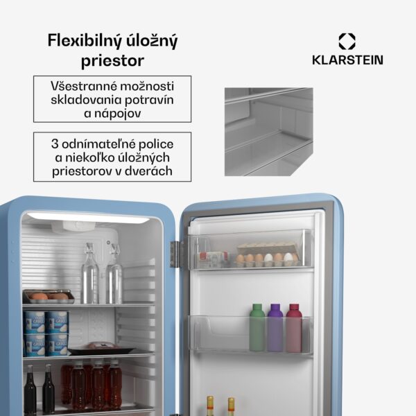 Klarstein Audrey Evo mini chladnička, 90 l, retro dizajn, tichá, kompaktná, 3 farby - Image 2