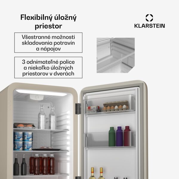 Klarstein Audrey Evo chladnička, 112 l, retro dizajn, tichá, kompaktná, 3 farby - Image 2