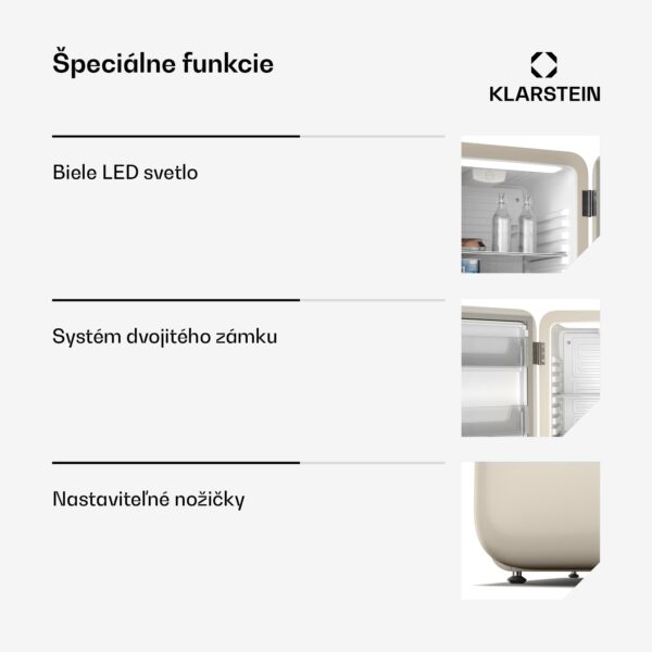Klarstein Audrey Evo chladnička, 112 l, retro dizajn, tichá, kompaktná, 3 farby - Image 3