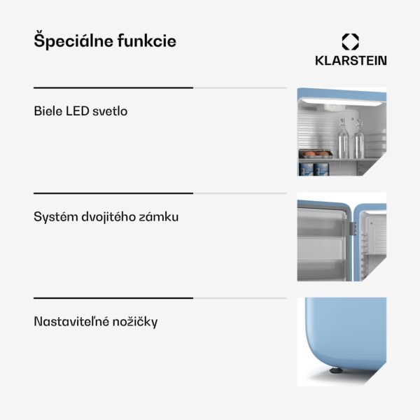 Klarstein Audrey Evo chladnička, 112 l, retro dizajn, tichá, kompaktná, 3 farby - Image 3