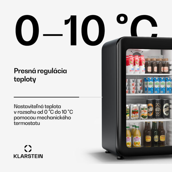 Klarstein Audrey Evo chladnička na nápoje, Retro dizajn, sklenené dvere, 93 L, EEK C