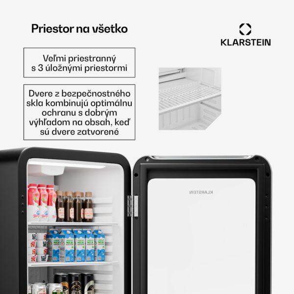 Klarstein Audrey Evo chladnička na nápoje, Retro dizajn, sklenené dvere, 113 L, EEK C - Image 2