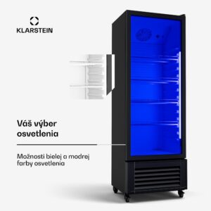Klarstein GrandCooler chladnička na nápoje, 270 l, LED osvetlenie, s kolieskami, 4 police