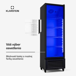 Klarstein GrandCooler chladnička na nápoje, 306 l, LED osvetlenie, s kolieskami, 4 police