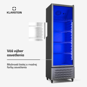 Klarstein GrandCooler chladnička na nápoje, 306 l, LED osvetlenie, s kolieskami, 4 police