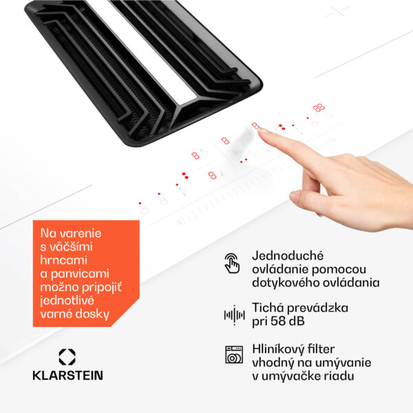 Klarstein AirJet 90 Down Air System, indukčný sporák + DownAir-digestor, 10000 W, 750 m³/h, Boost - Image 2