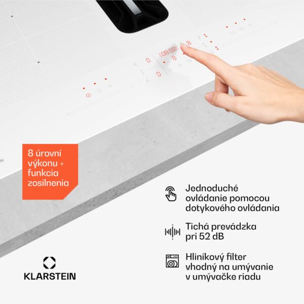 Klarstein AirJet FlexPro Down Air System, Indukčná doska + digestor, Flexi zóna, Booster - Image 2