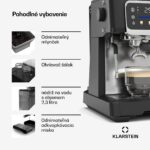 Klarstein GrandPresso Touch kávovar, 20 barov, integrovaný mlynček, indikátor tlaku, mliečna pena - Image 2