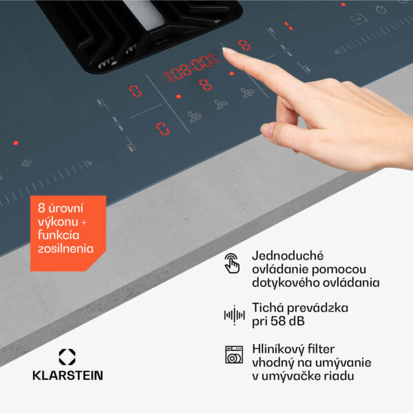 Klarstein AirJet FlexPro Down Air System, Indukčná doska + digestor, Flexi zóna, Booster - Image 2