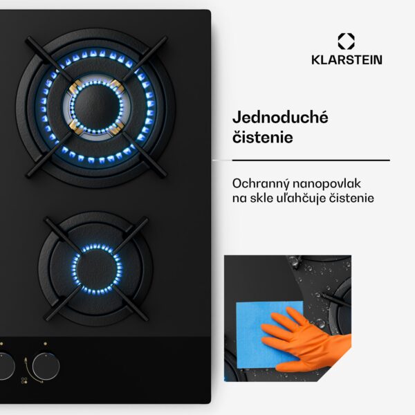 Klarstein Goldflame Nano plynová varná doska, 4 mosadzné horáky, Nano povlak, LPG/zemný plyn - Image 3