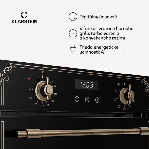 Klarstein Victoria vstavaná rúra 45 cm 49 l čierna