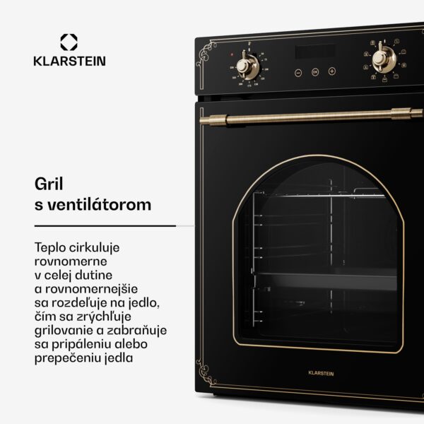 Klarstein Victoria vstavaná rúra 45 cm 49 l čierna - Image 2