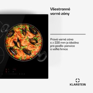 Klarstein Delicatessa Paella indukčná varná doska, Paella zóna, Power Boost, Ovládanie posuvníkmi