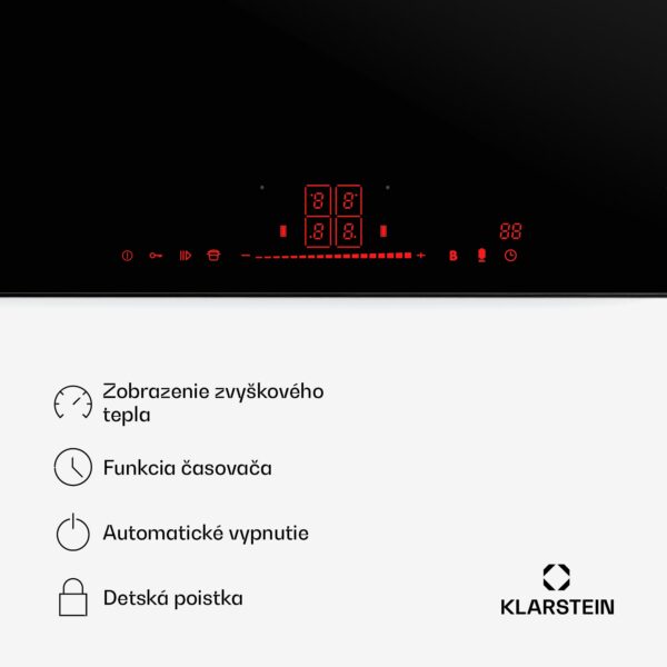 Klarstein NanoGlow indukčná varná doska, 4 varné platne, flexi zóny, booster, nanopovlak - Image 2
