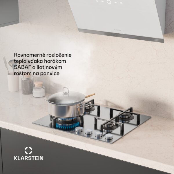 Klarstein Illuminosa 4 plynová varná doska 4-horáková Sabaf horák z nehrdzavejúcej ocele