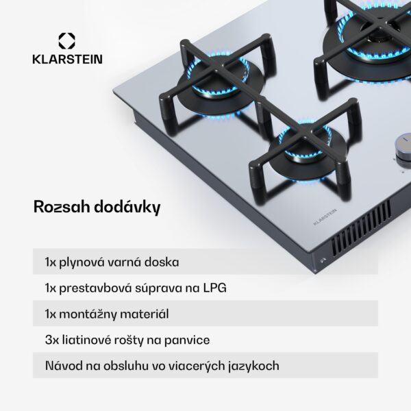 Klarstein Illuminosa 5 plynová varná doska 5-horáková Sabaf horák z nehrdzavejúcej ocele - Image 3