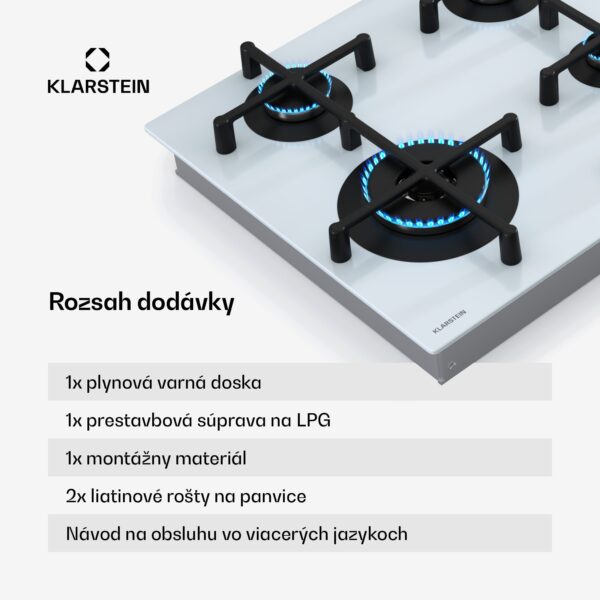 Klarstein Illuminosa 4 plynová varná doska 4-horáková Sabaf horák sklokeramika - Image 3