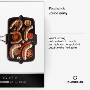 Klarstein DualTone Hybrid indukčná varná doska, Flex Zone, LED displej, Ovládanie posuvníkmi, 7200 W