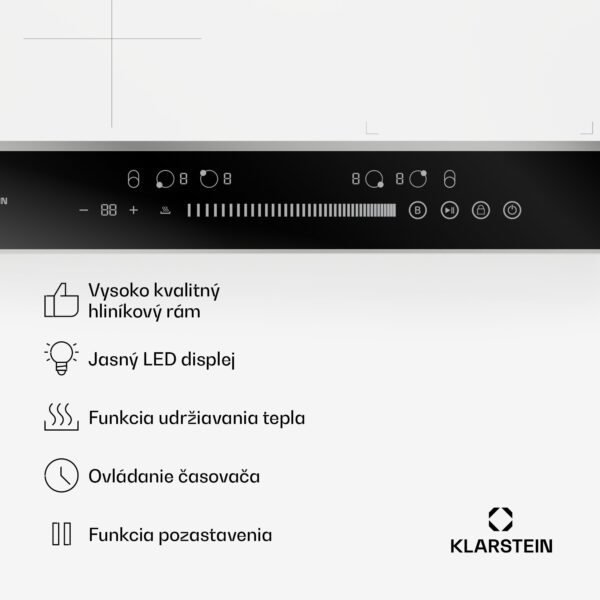 Klarstein DualTone Hybrid indukčná varná doska, Flex Zone, LED displej, Ovládanie posuvníkmi, 7200 W - Image 3