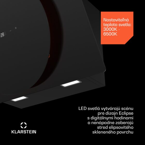 Klarstein Total Eclipse digestor, LED osvetlenie, dotykový, 594,2 m³/h, odsávanie/recirkulácia - Image 2