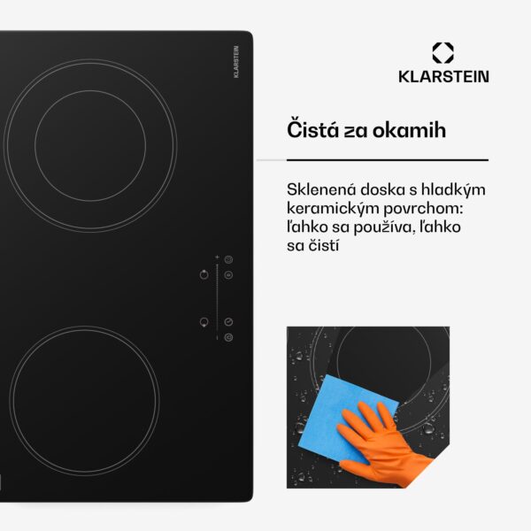Klarstein CeramEase Slim VTC varná doska, sklokeramika, 2 varné platne, 4 kW, dotyková, časovač - Image 3