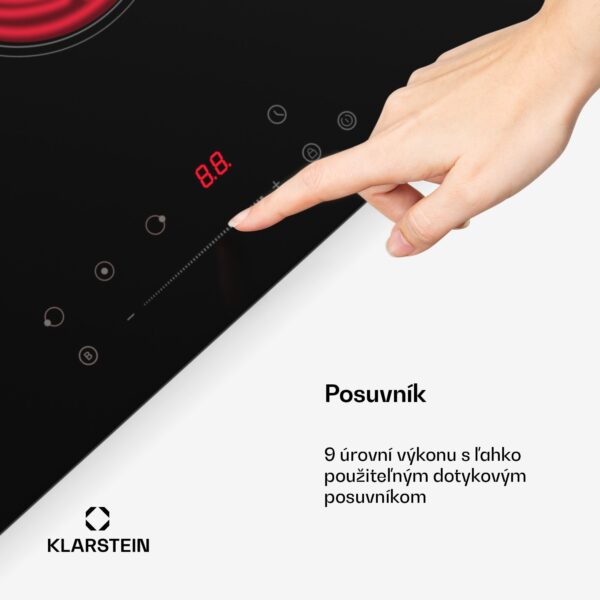 Klarstein CeramEase Slim VTC varná doska, sklokeramika, 3 varné platne, 5,2 kW, dotyková, časovač