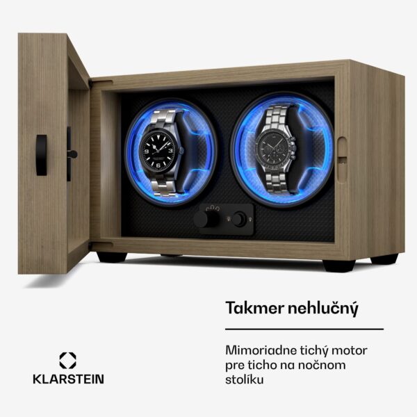 Klarstein Brienz 2 naťahovač hodiniek, 4 režimy, tichý, drevený vzhľad, flexibilný vankúš