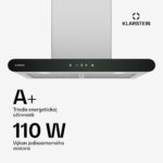 Klarstein CurveVent digestor, 700 m³/h, Dotykový, LED, 110 W, EEK A+