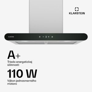 Klarstein CurveVent digestor, 700 m³/h, Dotykový, LED, 110 W, EEK A+