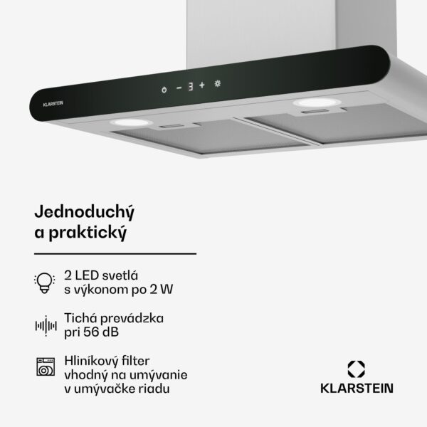 Klarstein CurveVent digestor, 700 m³/h, Dotykový, LED, 110 W, EEK A+ - Image 3