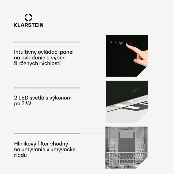 Klarstein AlizeEdge digestor, Dotykový, Plochý, Tichý, Zabudovaný, A+ - Image 3