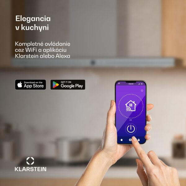 Klarstein Auriana digestor, Ambient Light, 700 m³/h, WiFi, Touch, LED - Image 2