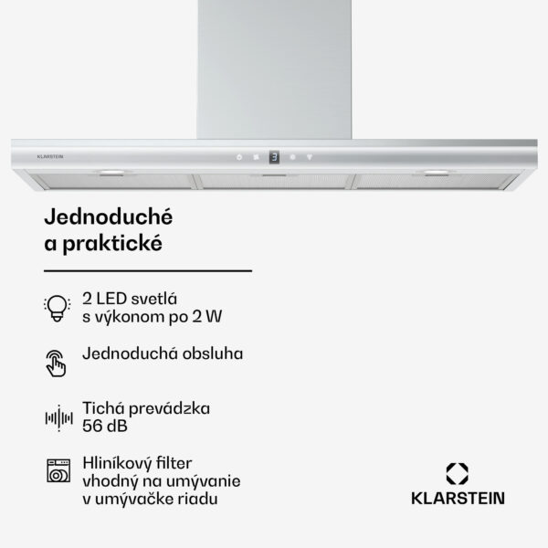 Klarstein Auriana digestor, Ambient Light, 700 m³/h, WiFi, Touch, LED - Image 3