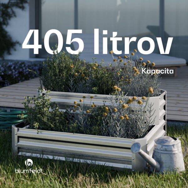 Blumfeldt High Grow vyvýšený záhon, 2 úrovne, odolný voči poveternostným vplyvom, odolný voči korózii, robustný, 405 L - Image 2