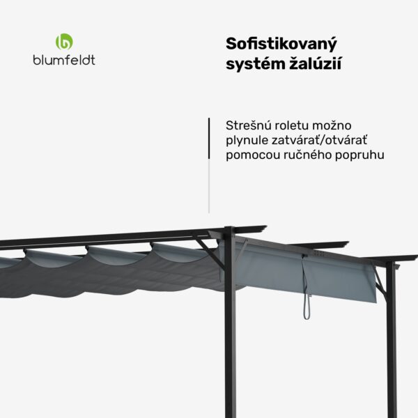 Blumfeldt Pantheon Robust Pergola, 3x4 m práškovo lakovaná oceľ odolná voči poveternostným vplyvom