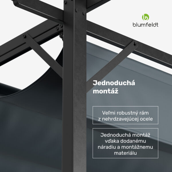 Blumfeldt Pantheon Robust Pergola, 3x4 m práškovo lakovaná oceľ odolná voči poveternostným vplyvom - Image 3