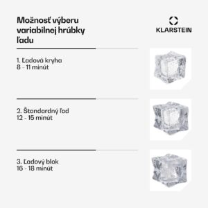 Klarstein Glacial priemyselný výrobník kociek ľadu 55 kg s LED displejom a okienkom