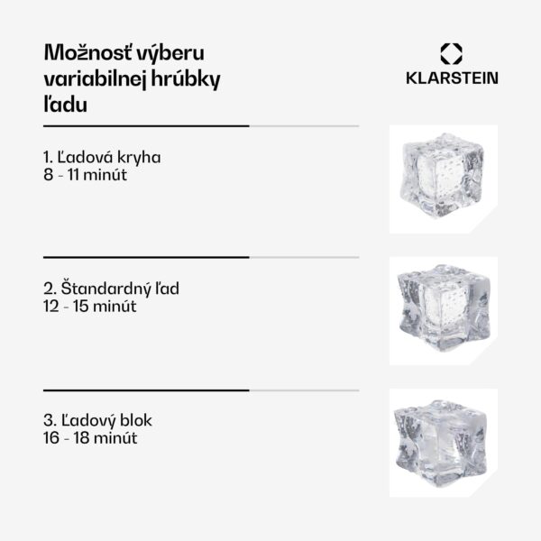 Klarstein Glacial priemyselný výrobník kociek ľadu 55 kg s LED displejom a okienkom