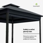 Blumfeldt Grandezza Cortina záhradný altánok 3x3 m, odolný voči poveternostným vplyvom, prášková farba, bočné rolety